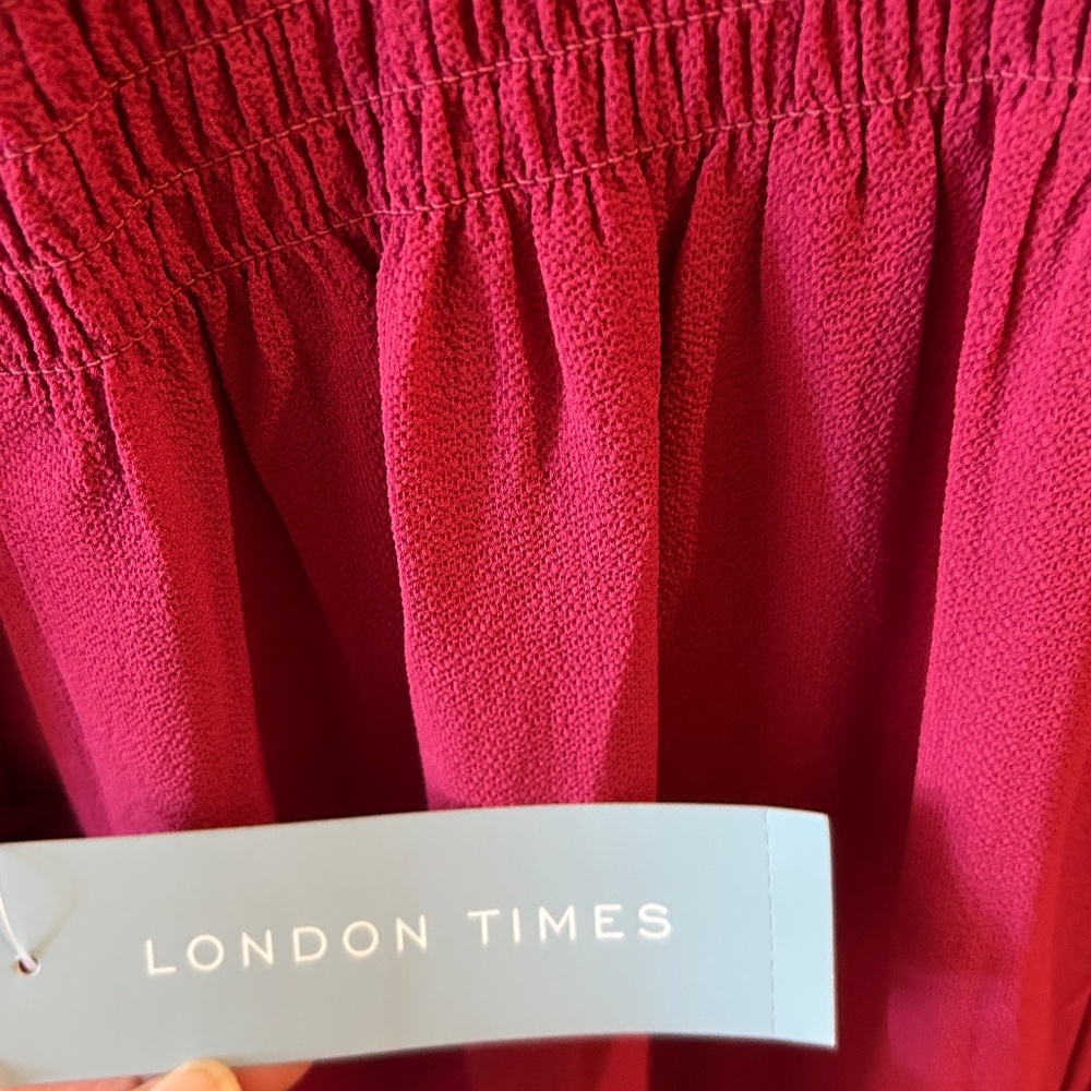 Dress, London Times, size 6, Color, *** Dress is not red, Burgundy/Sangria - Picture 5 of 6